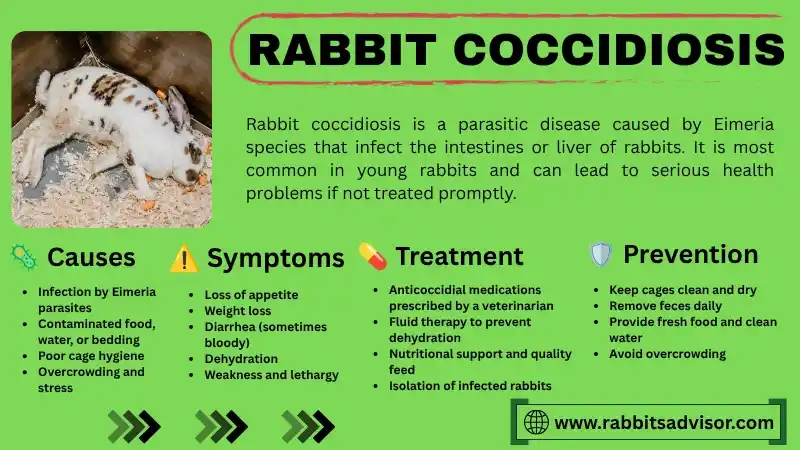 Rabbit Coccidiosis: Causes, Symptoms, Treatment, & Prevention Rabbit Coccidiosis: Causes, Symptoms, Treatment, & Prevention